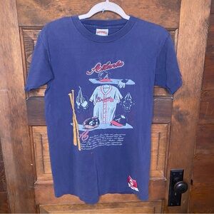 Vintage Single Stitch Atlanta Braves Embroidered Short Sleeve Tee Size Large